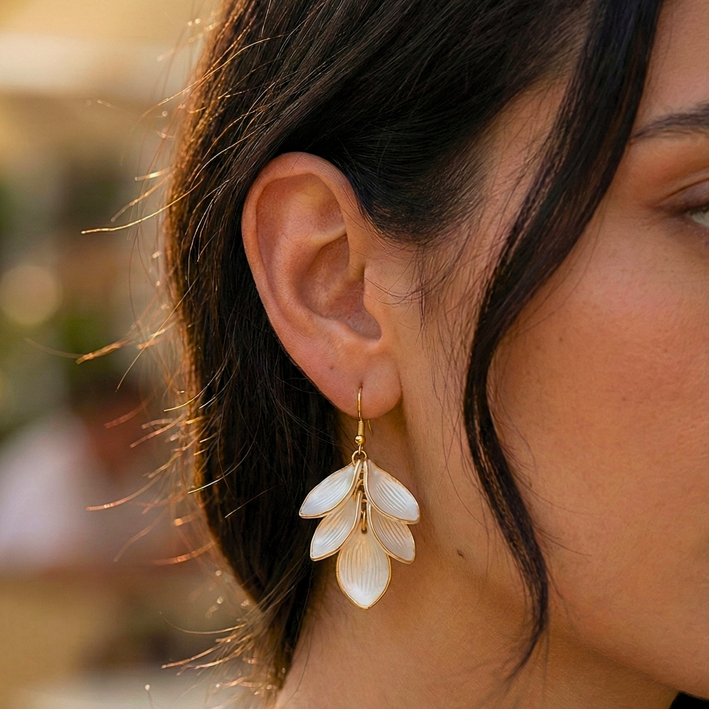 Ivory Bloom Cascade Earrings