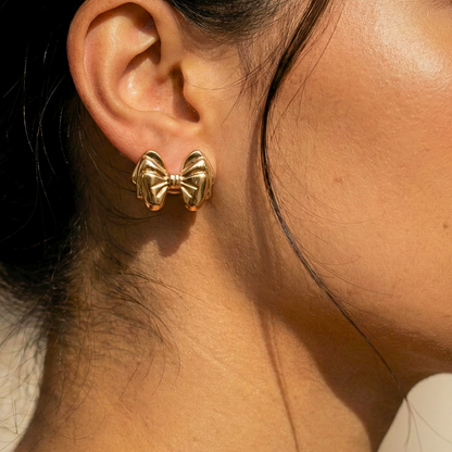 Golden Bow Studs