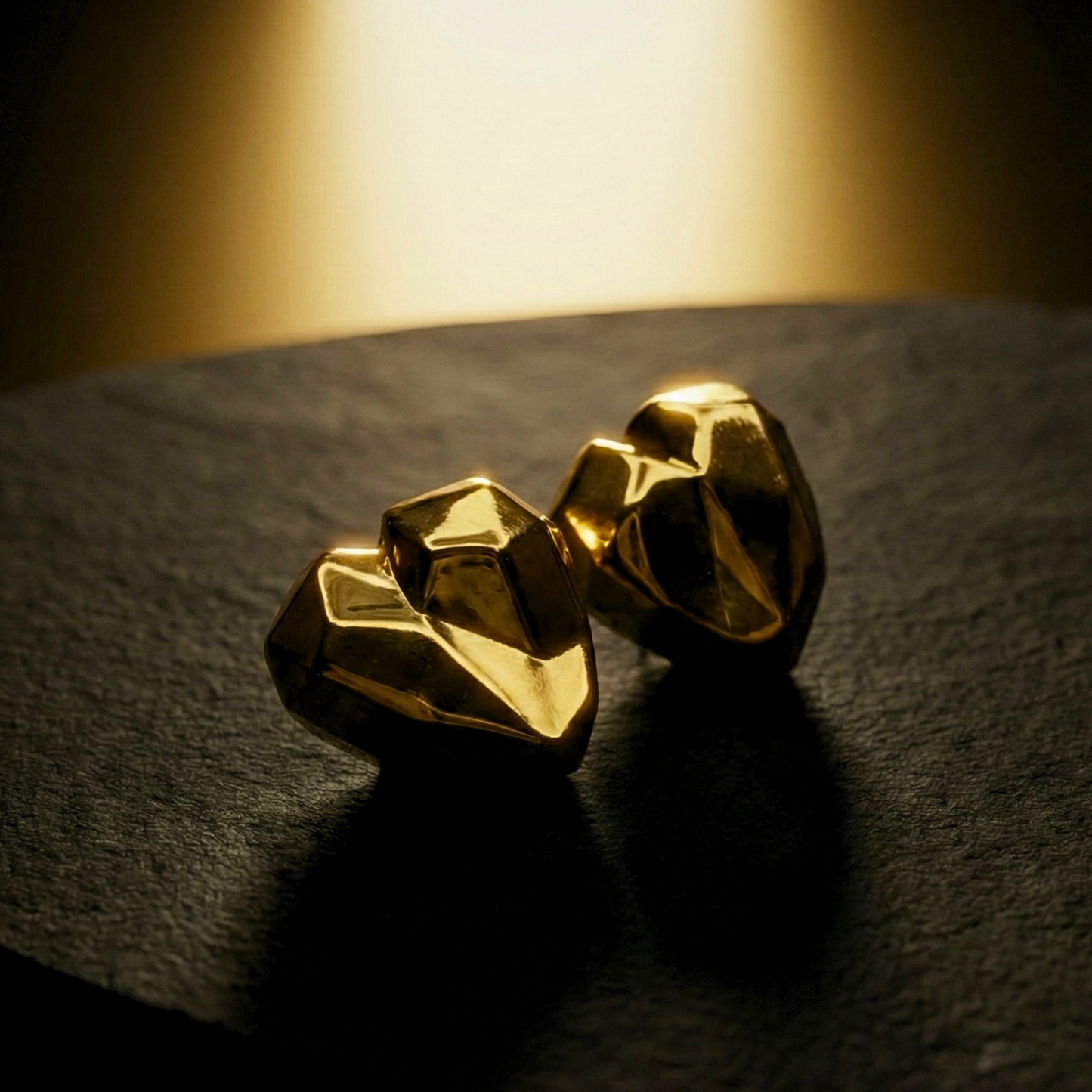 Aurora Facet Heart Studs