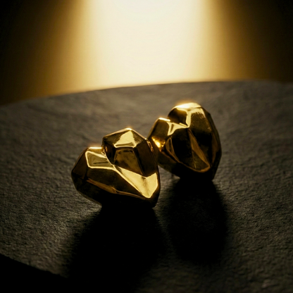 Aurora Facet Heart Studs