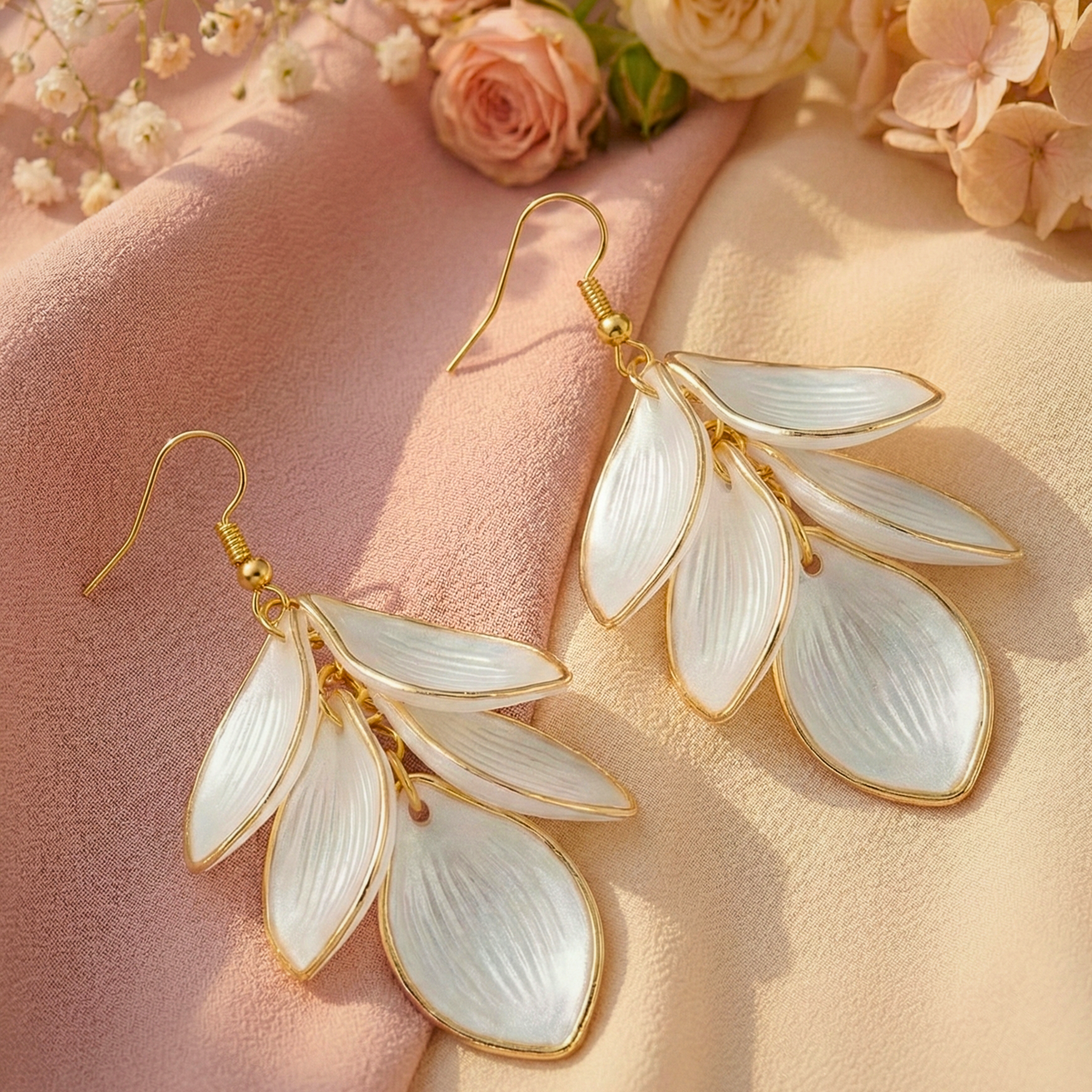 Ivory Bloom Cascade Earrings